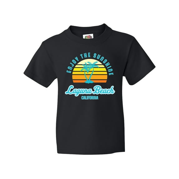 Inktastic Summer Enjoy the Sunshine Laguna Beach California in Blue Youth T-Shirt
