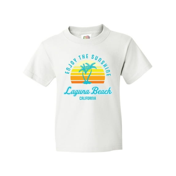 Inktastic Summer Enjoy the Sunshine Laguna Beach California in Blue Youth T-Shirt