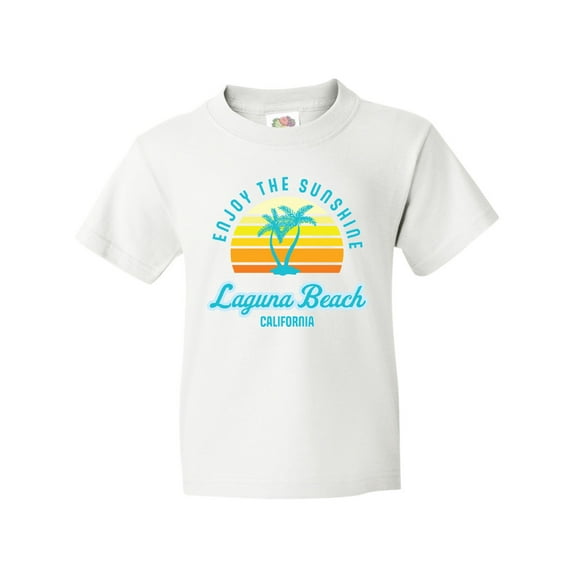 Inktastic Summer Enjoy the Sunshine Laguna Beach California in Blue Youth T-Shirt