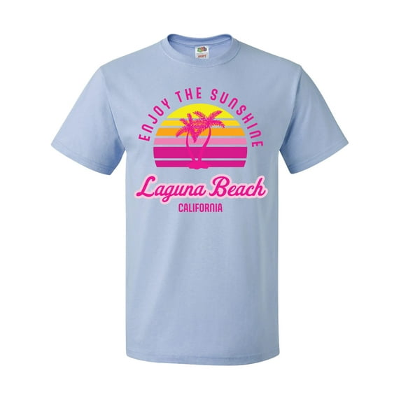 Inktastic Summer Enjoy the Sunshine Laguna Beach California in Pink T-Shirt