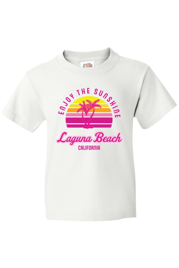 Summer Enjoy the Sunshine Laguna Beach California in Pink Youth T-Shirt