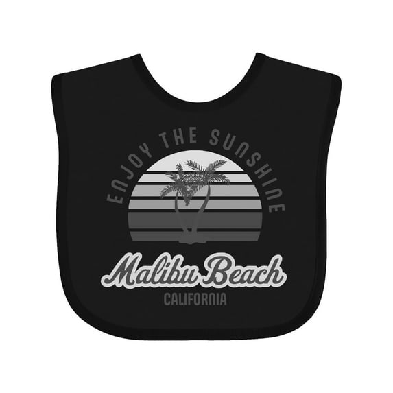 Inktastic Summer Enjoy the Sunshine Malibu Beach California in Pink Boys or Girls Baby Bib
