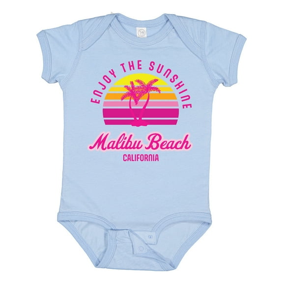 Inktastic Summer Enjoy the Sunshine Malibu Beach California in Pink Boys or Girls Baby Bodysuit