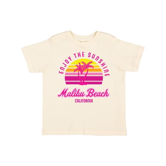 Inktastic Summer Enjoy the Sunshine Malibu Beach California in Pink Boys or Girls Toddler T-Shirt