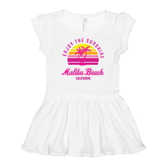 Inktastic Summer Enjoy the Sunshine Malibu Beach California in Pink Girls Baby Dress