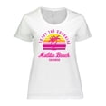 thumbnail image 1 of Inktastic Summer Enjoy the Sunshine Malibu Beach California in Pink Women's Plus Size T-Shirt, 1 of 5