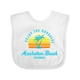 thumbnail image 1 of Inktastic Summer Enjoy the Sunshine Manhattan Beach California in Blue Boys or Girls Baby Bib, 1 of 4