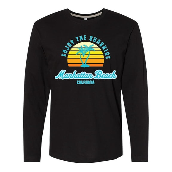 Inktastic Summer Enjoy the Sunshine Manhattan Beach California in Blue Long Sleeve T-Shirt