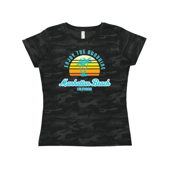 Inktastic Summer Enjoy the Sunshine Manhattan Beach California in Blue Women's T-Shirt