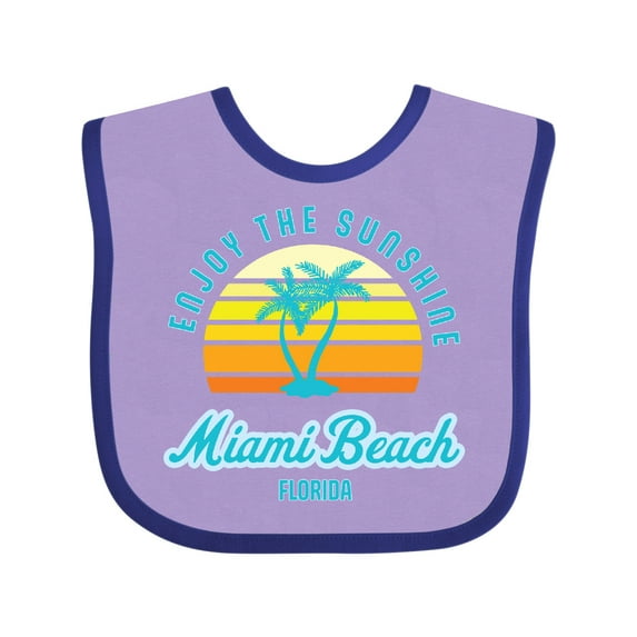 Inktastic Summer Enjoy the Sunshine Miami Beach Florida in Blue Boys or Girls Baby Bib