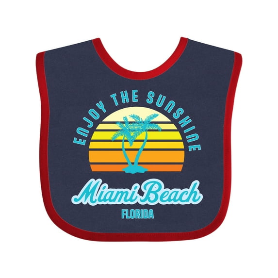 Inktastic Summer Enjoy the Sunshine Miami Beach Florida in Blue Boys or Girls Baby Bib