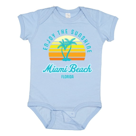 Inktastic Summer Enjoy the Sunshine Miami Beach Florida in Blue Boys or Girls Baby Bodysuit