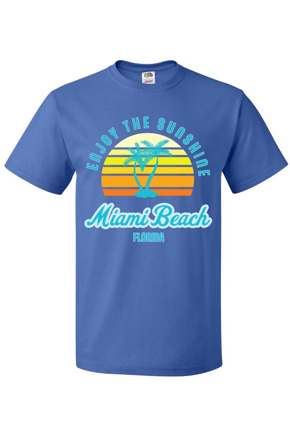 Summer Enjoy the Sunshine Miami Beach Florida in Blue T-Shirt