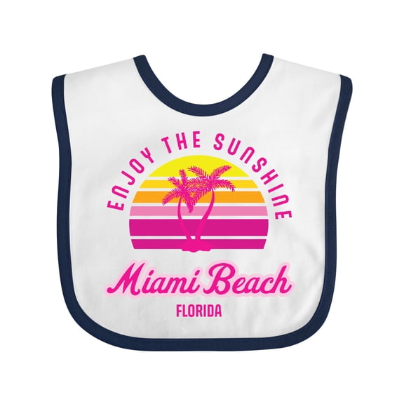 Inktastic Summer Enjoy the Sunshine Miami Beach Florida in Pink Boys or Girls Baby Bib