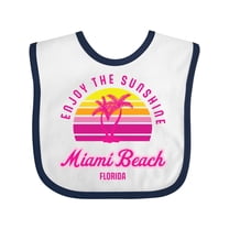 Inktastic Summer Enjoy the Sunshine Miami Beach Florida in Pink Boys or Girls Baby Bib