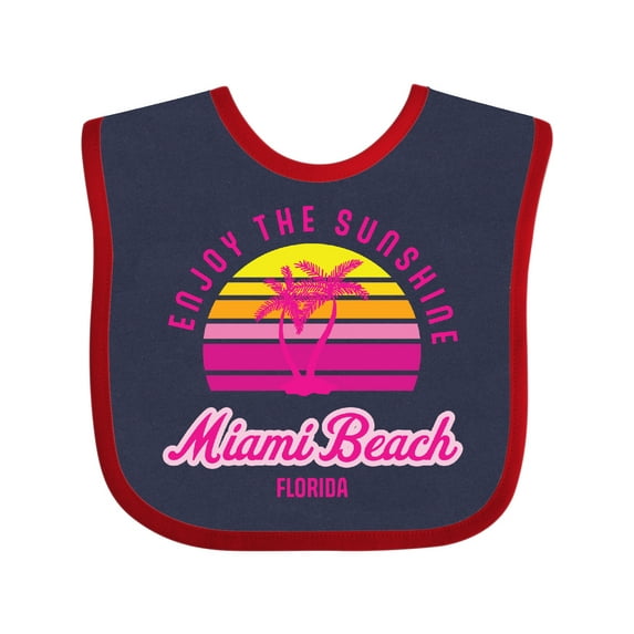 Inktastic Summer Enjoy the Sunshine Miami Beach Florida in Pink Boys or Girls Baby Bib