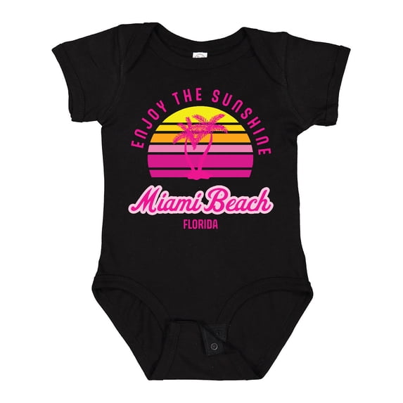Inktastic Summer Enjoy the Sunshine Miami Beach Florida in Pink Boys or Girls Baby Bodysuit