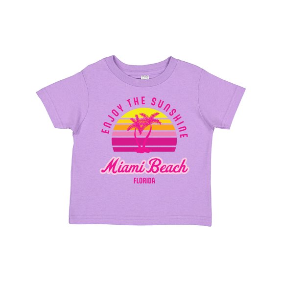 Inktastic Summer Enjoy the Sunshine Miami Beach Florida in Pink Boys or Girls Toddler T-Shirt