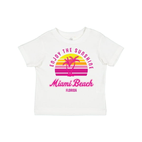 Inktastic Summer Enjoy the Sunshine Miami Beach Florida in Pink Boys or Girls Toddler T-Shirt