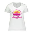 thumbnail image 1 of Inktastic Summer Enjoy the Sunshine Miami Beach Florida in Pink Women's Plus Size T-Shirt, 1 of 5