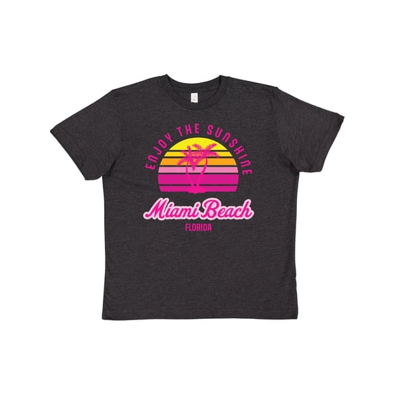 Inktastic Summer Enjoy the Sunshine Miami Beach Florida in Pink Youth T-Shirt