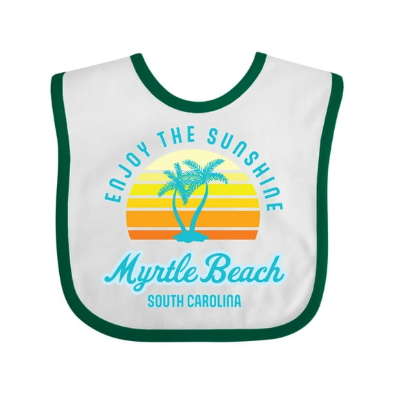 Inktastic Summer Enjoy the Sunshine Myrtle Beach South Carolina Blue Boys or Girls Baby Bib