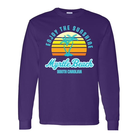 Inktastic Summer Enjoy the Sunshine Myrtle Beach South Carolina Blue Long Sleeve T-Shirt