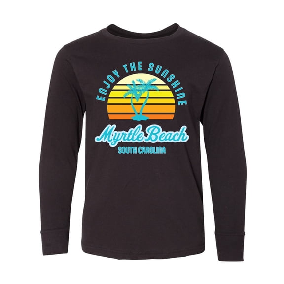 Inktastic Summer Enjoy the Sunshine Myrtle Beach South Carolina Blue Long Sleeve Youth T-Shirt