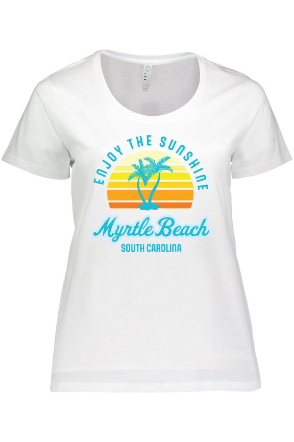 Summer Enjoy the Sunshine Myrtle Beach South Carolina Blue Women's Plus Size T-Shirt