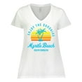 thumbnail image 1 of Inktastic Summer Enjoy the Sunshine Myrtle Beach South Carolina Blue Women's Plus Size V-Neck T-Shirt, 1 of 5