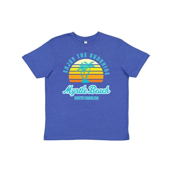 Inktastic Summer Enjoy the Sunshine Myrtle Beach South Carolina Blue Youth T-Shirt