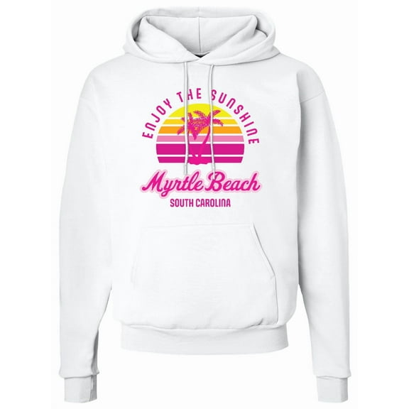 Inktastic Summer Enjoy the Sunshine Myrtle Beach South Carolina Pink Adult Hoodie Sweatshirt