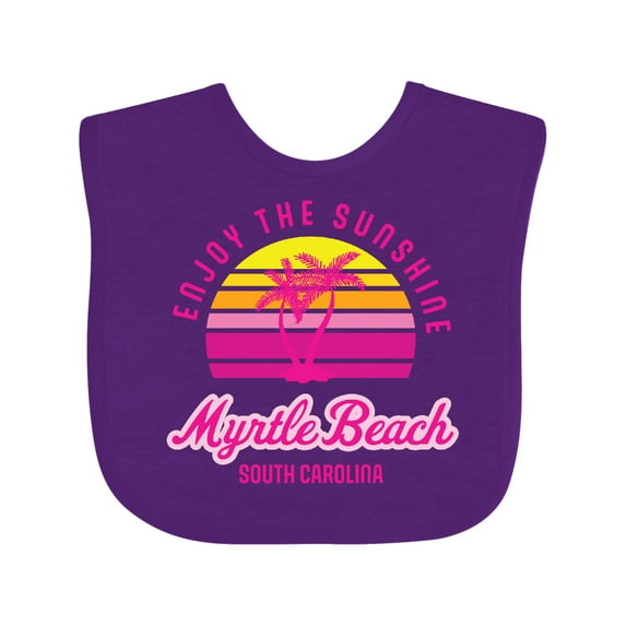 Inktastic Summer Enjoy the Sunshine Myrtle Beach South Carolina Pink Boys or Girls Baby Bib