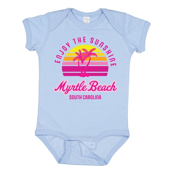 Inktastic Summer Enjoy the Sunshine Myrtle Beach South Carolina Pink Boys or Girls Baby Bodysuit
