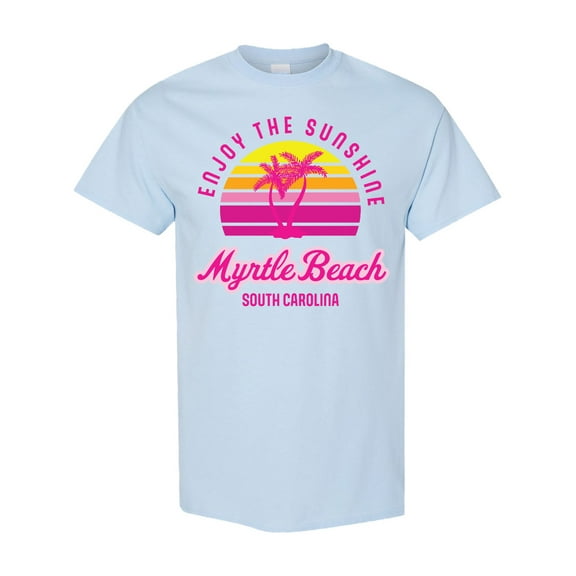 Inktastic Summer Enjoy the Sunshine Myrtle Beach South Carolina Pink T-Shirt