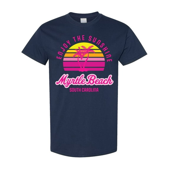 Inktastic Summer Enjoy the Sunshine Myrtle Beach South Carolina Pink T-Shirt