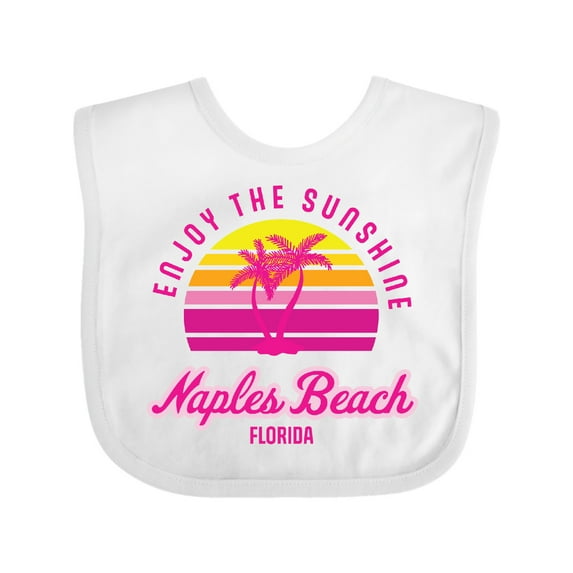 Inktastic Summer Enjoy the Sunshine Naples Beach Florida in Pink Boys or Girls Baby Bib
