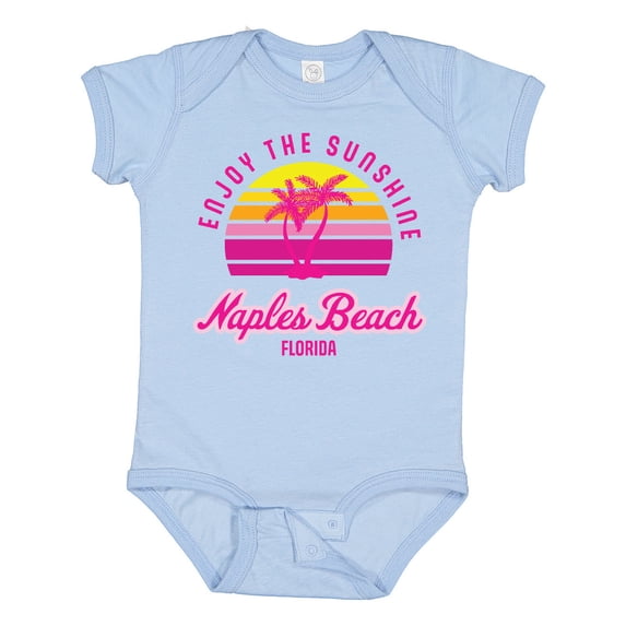 Inktastic Summer Enjoy the Sunshine Naples Beach Florida in Pink Boys or Girls Baby Bodysuit