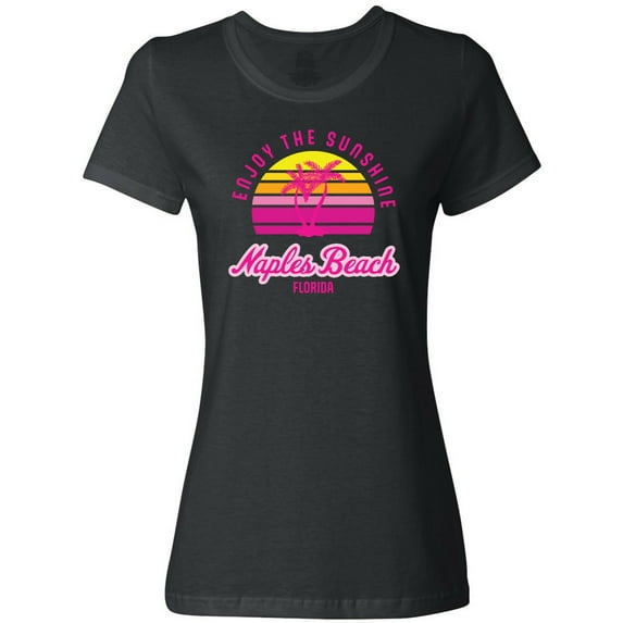 Inktastic Summer Enjoy the Sunshine Naples Beach Florida in Pink Women's T-Shirt