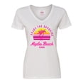 thumbnail image 1 of Inktastic Summer Enjoy the Sunshine Naples Beach Florida in Pink Women's V-Neck T-Shirt, 1 of 5