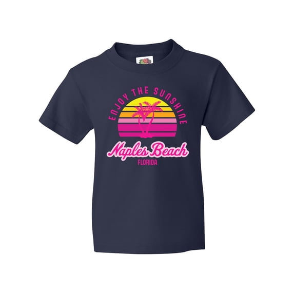 Inktastic Summer Enjoy the Sunshine Naples Beach Florida in Pink Youth T-Shirt