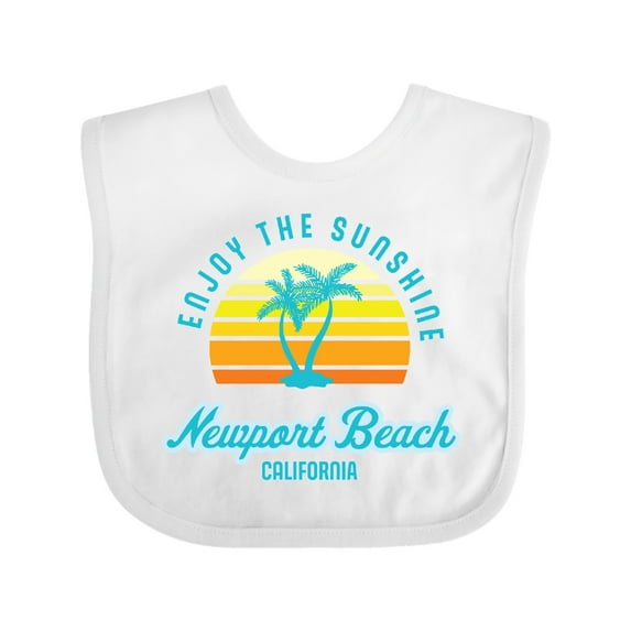Inktastic Summer Enjoy the Sunshine Newport Beach Florida in Blue Boys or Girls Baby Bib