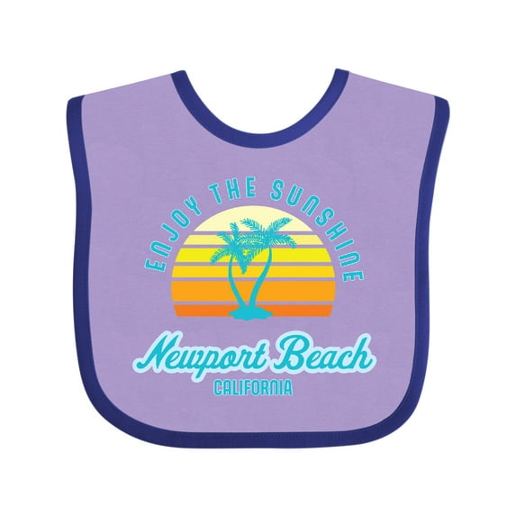 Inktastic Summer Enjoy the Sunshine Newport Beach Florida in Blue Boys or Girls Baby Bib