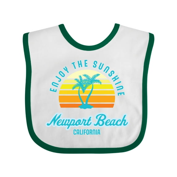 Inktastic Summer Enjoy the Sunshine Newport Beach Florida in Blue Boys or Girls Baby Bib
