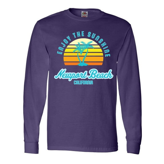 Inktastic Summer Enjoy the Sunshine Newport Beach Florida in Blue Long Sleeve T-Shirt