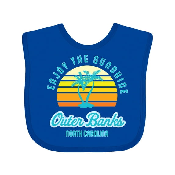 Inktastic Summer Enjoy the Sunshine Outer Banks North Carolina in Blue Boys or Girls Baby Bib