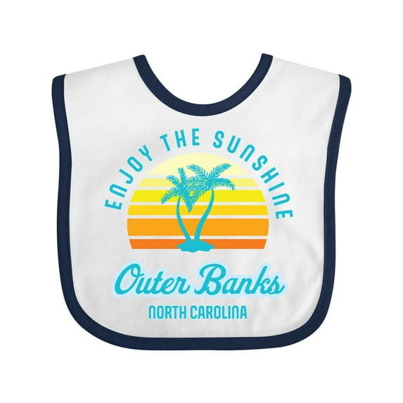 Inktastic Summer Enjoy the Sunshine Outer Banks North Carolina in Blue Boys or Girls Baby Bib