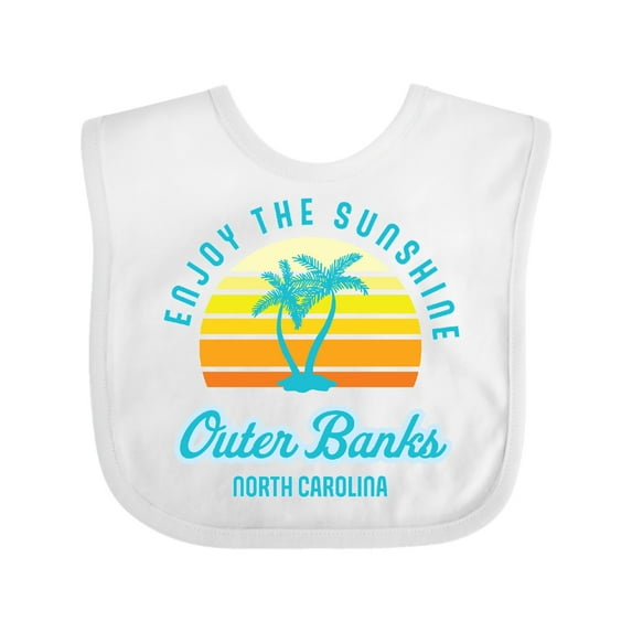 Inktastic Summer Enjoy the Sunshine Outer Banks North Carolina in Blue Boys or Girls Baby Bib