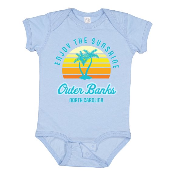 Inktastic Summer Enjoy the Sunshine Outer Banks North Carolina in Blue Boys or Girls Baby Bodysuit