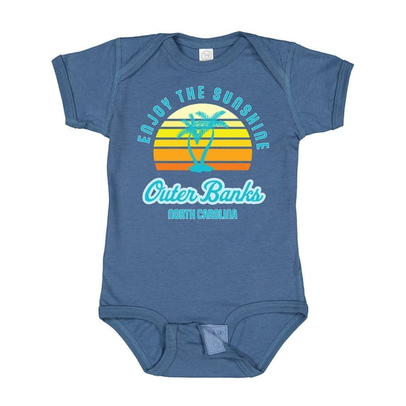 Inktastic Summer Enjoy the Sunshine Outer Banks North Carolina in Blue Boys or Girls Baby Bodysuit